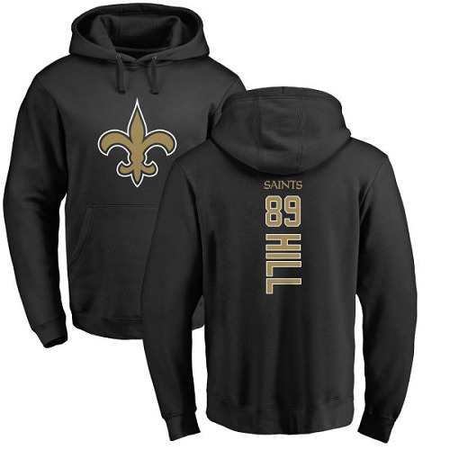 Men New Orleans Saints Black Josh Hill Backer NFL Football 89 Pullover Hoodie Sweatshirts